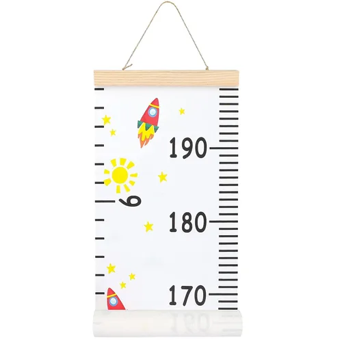 Miniatura 14 de Tabla de crecimiento de altura para bebés Regla colgante de pared de Mibote para niños, tabla de crecimiento de altura extraíble en lona 2 m x 20 cm