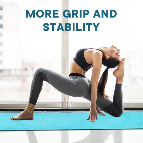 Miniatura 6 de Toallas de yoga, toalla antideslizante para esterilla de yoga caliente con puntos de agarre, manta de yoga de microfibra suave súper absorbente