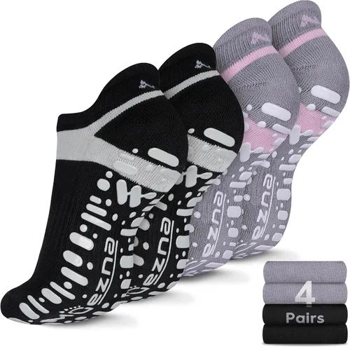 Miniatura 28 de Muezna Calcetines de yoga antideslizantes para mujer, antideslizantes, para pilates, barras, calcetines de hospital con agarres, talla 5-10