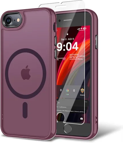 Miniatura 69 de Funda para iPhone 11 con protector de pantalla, compatible con MagSafe, ultra delgada, translúcida, mate, a prueba de golpes, color negro