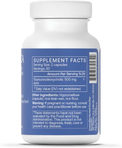 Miniatura 2 de BodyBio TUDCA - Suplemento de ácido tauroursodesoxicólico puro - Apoya el flujo biliar, el metabolismo de las grasas y la desintoxicación hepática