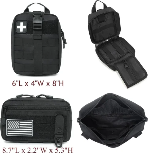 Miniatura 5 de Pack de 6 organizadores tácticos Molle para respaldo de asiento de coche - Organizador táctico de panel para vehículo con 5 bolsas Molle