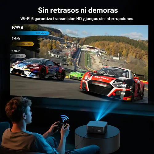 Miniatura 9 de HAPPRUN Proyector para exteriores de 2500 lúmenes ANSI con aplicaciones de transmisión integradas, resolución de decodificación 4K, audio Dolby