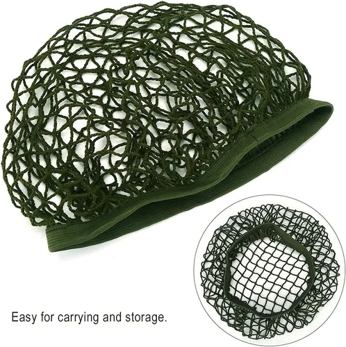 Miniatura 3 de Acogedor Cubierta de red de nailon verde militar, cubierta elástica para casco M1 M35 M88, ligera para caza al aire libre supervivencia en el campo