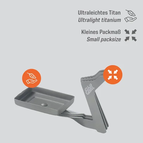 Miniatura 2 de Esbit Estufa de titanio plegable ultraligera de 0.41 oz (0.4 onzas) para uso con tabletas de combustible sólido
