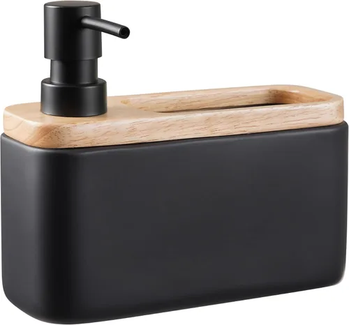 Miniatura 10 de RQYIXI Dispensador de jabón de cerámica de mariquita de 17 onzas con bomba de ABS, dispensador de jabón líquido recargable para loción, gel de baño