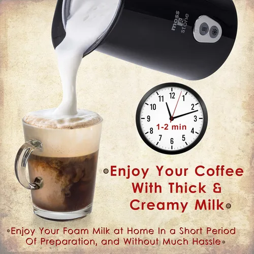 Miniatura 3 de Moss & Stone Espumador Eléctrico de Leche para Arte de Lata, Máquina Eléctrica para Cappuccino y Calentador de Leche, Fabricante de Espuma Caliente