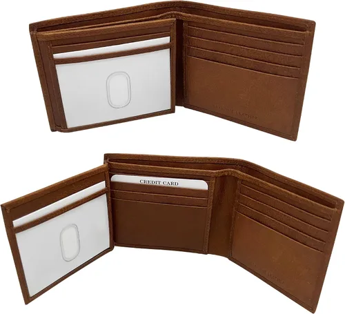 Miniatura 2 de Cartera de cuero 100% auténtico.., marrón (Brown 14), Cartera de cuero