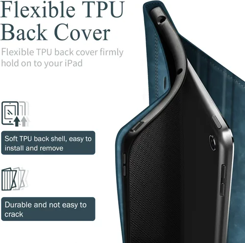 Miniatura 5 de Antbox Funda para iPad de 9ª generación (2021) iPad de 8ª/7ª generación con soporte para lápiz Función de reposo/encendido automático de cuero PU