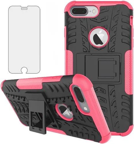 Miniatura 14 de Funda de teléfono para iPhone 7plus 8plus 7/8 Plus 5.5 con protector de pantalla de vidrio templado y soporte, accesorios híbridos duros