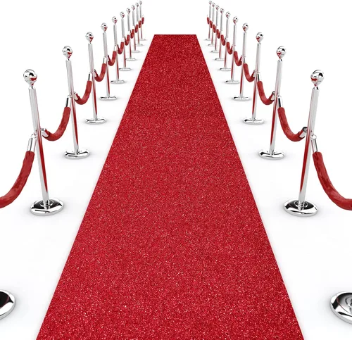 Miniatura 8 de Shihanee Alfombra de pasillo de lentejuelas para boda, alfombra con purpurina con cinta de alfombra, brillante, para baile de graduación, Negro