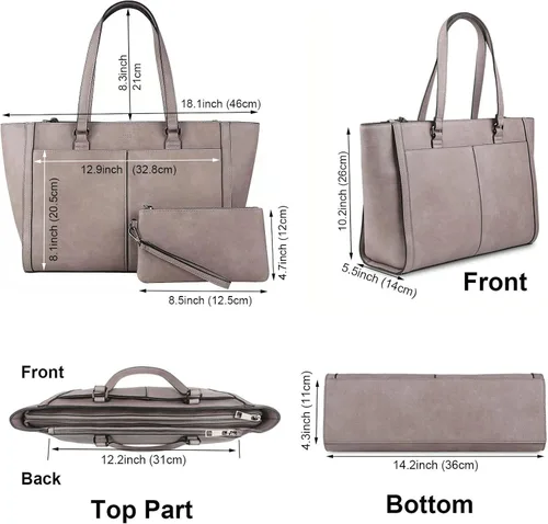 Miniatura 2 de LUCSIS Bolso de mano y bolso de mano para mujer bolso de asa superior elegante maletín de hombro bolso de trabajo bolso de negocios