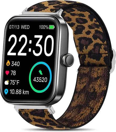 Miniatura 7 de Lamshaw Correa de repuesto ajustable de nailon elástica compatible con SKG V7 Smart Watch/TOZO S2 1.732 in Watch/Boean ID207 Watch/GGZZ ID207 Arco