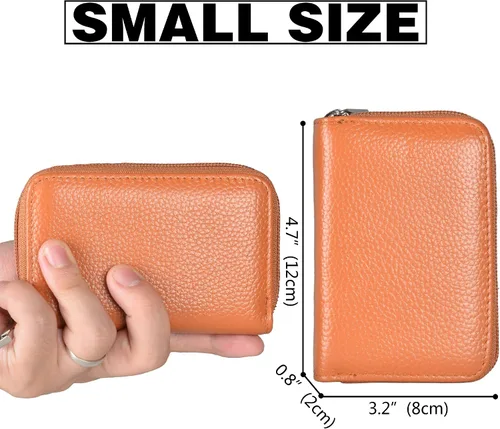 Miniatura 3 de Easyoulife billetera para tarjetas de crédito de cuero auténtico con espacio para 26 tarjetas