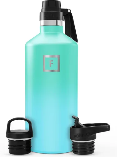 Miniatura 74 de IRON °FLASK Frasco de hidratación para acampar y senderismo con pajilla, botella de agua deportiva de acero inoxidable con aislamiento de boca