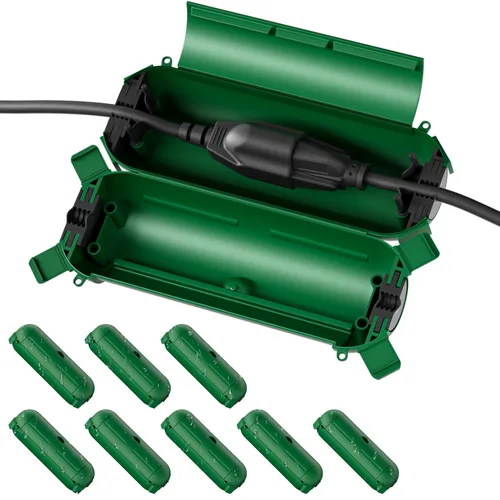 Miniatura 13 de Flemoon [Paquete de 3] Cubierta de cable de extensión para exteriores, impermeable, resistente a la intemperie, caja de conexión eléctrica