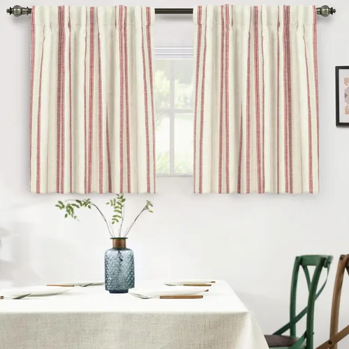 Miniatura 67 de DriftAway - Cortinas de Lino Mezcla de Granja 100% Opacas de 84 Pulgadas de Largo para Dormitorio, Cortinas Verticales Rayadas Impresas de Lino