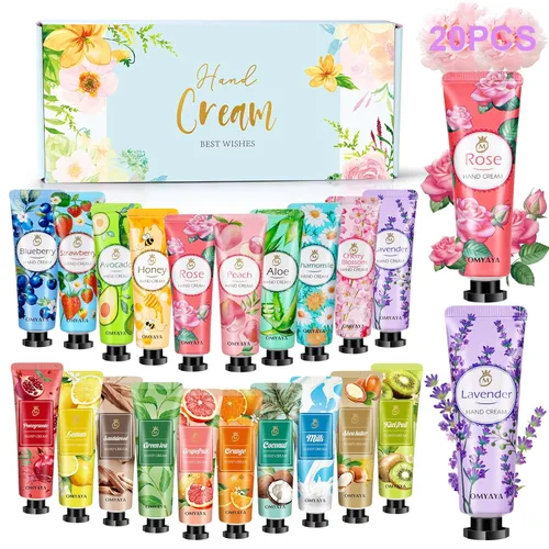 OFUN Paquete de 20 unidades de crema de manos para mujer, mini loción para el cuidado de las manos, tamaño de viaje, para plantas de manos secas y