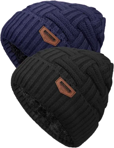 Miniatura 54 de Loritta Gorro de invierno cálido de punto grueso y holgado para hombre