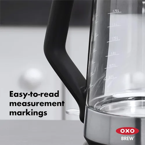 Miniatura 20 de OXO Hervidor eléctrico de vidrio, inalámbrico, de acero inoxidable