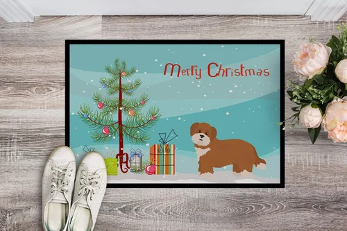 Miniatura 125 de Caroline's Treasures CK3799MAT Akita Shepherd - Tapete de árbol de Navidad de 18 x 27 pulgadas, tapete para puerta delantera, interior y exterior