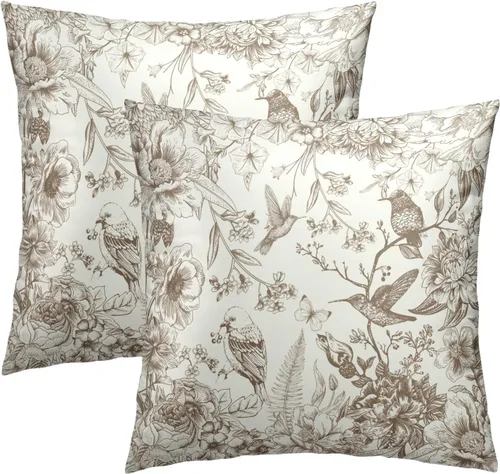 Miniatura 14 de Fundas de Almohada de Bosque de Pinos 22x22 Juego de 2, Fundas de Almohada Decorativas de Árboles de Abeto y Cedro Verde Nieve Beige de Invierno
