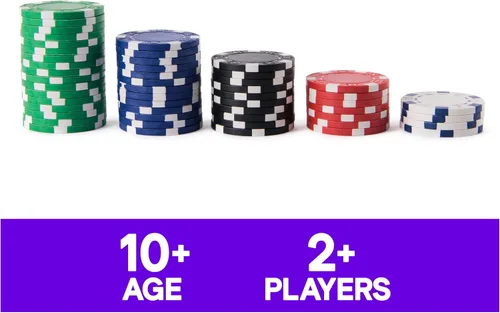 Miniatura 2 de Spin Master Games, Cardinal Classics, juego de fichas de póquer de 100 piezas, juego de mesa familiar clásico, juego de póquer para principiantes