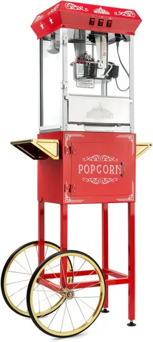 Olde Midway - máquina de hacer palomitas estilo clásico, con hervidor de agua grande de 8 onzas, Rojo