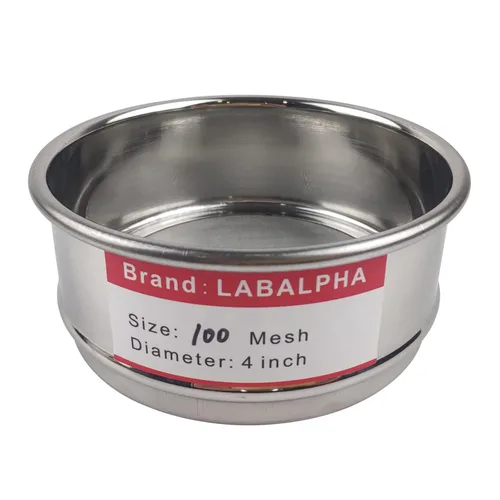 LABALPHA Tamices de Laboratorio de Malla 100, Tamiz de Prueba #100 Malla, 4'' de Diámetro, Tela de Alambre de Acero Inoxidable 304 (0.15mm)