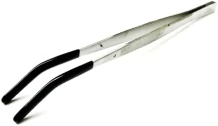 Miniatura 3 de JTS - Pinzas de punta recubiertas de PVC con puntas dobladas de goma para laboratorio industrial de joyería, puntas de pinzas tienen revestimiento
