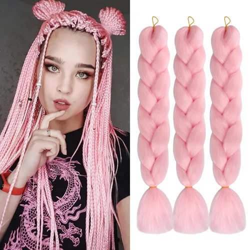 Miniatura 14 de Extensiones de cabello trenzado rubio (613#) trenzado sintético para ganchillo Box Twist para mujeres, 24 pulgadas, 3.53 oz/paquete