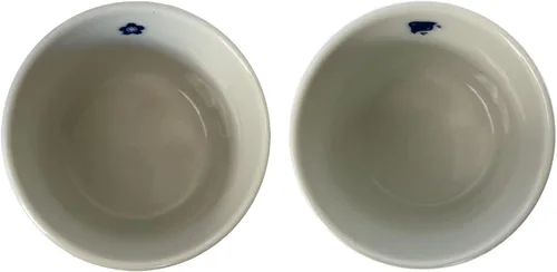 Miniatura 7 de Juego de 2 tazas de sake japonesas - Sakura y Monte Fuji Design, cerámica de color índigo, 3.9 onzas líquidas, para bebidas frías y calientes, taza