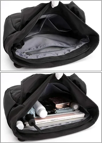 Miniatura 5 de Collsants Bolso de hombro impermeable de nailon para mujer, bolso de viaje ligero con múltiples bolsillos con cremallera