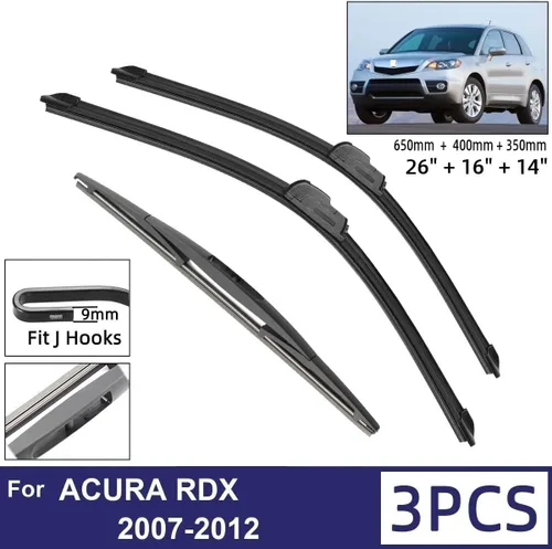 Miniatura 2 de ACURA RDX 2007-2012 - Limpiaparabrisas delantero y trasero de automóvil de goma suave, parabrisas de 26 pulgadas, 16 pulgadas, 14 pulgadas, 2008, 3