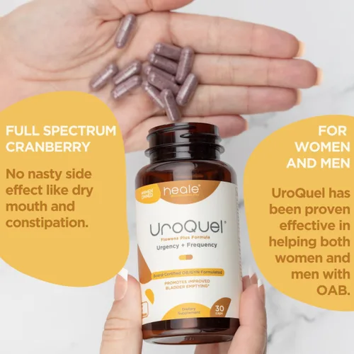 Miniatura 4 de UroQuel - Suplemento natural de arándano para el control de la vejiga - Reduce la urgencia del baño, la frecuencia, la incontinencia, con flujos
