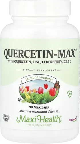 Maxi Health Cápsulas de quercetina de 500 mg - Suplementos de zinc para mujeres y hombres - Suplementos de quercetina sin OMG, kosher y sin gluten