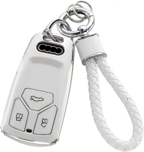 Miniatura 12 de YO&YOYE - Funda para llavero Ford con llavero, protector de llavero de TPU suave para F150 Explorer Mustang Edge Lincoln MKZ MKX MKC