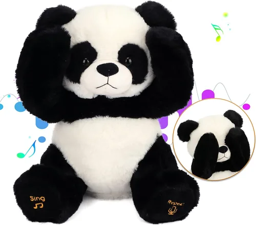 Oso Panda de Peluche Peek A Boo Interactivo Eléctrico Animal Musical que Canta, Habla y Repite lo que Dices Juguetes de Peluche para Regalos de