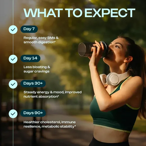 Miniatura 6 de Suplemento de fibra prebiótica para mujeres y hombres – 6g de polvo de fibra prebiótica – Mezcla diaria para la salud intestinal, hinchazón
