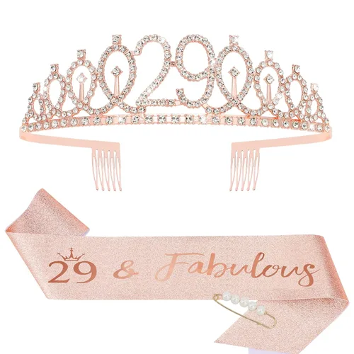 Miniatura 17 de CIEHER Corona de cumpleaños de 10 años, banda + juego de alfileres de perlas - Decoraciones y regalos para favores de fiesta de cumpleaños de 10 10º