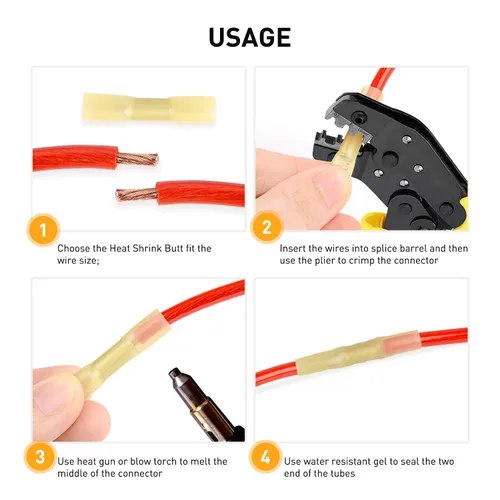 Miniatura 5 de Nilight 200 PCS Conectores de Empalme Termorretráctiles - Conectores de Cable Impermeables - Terminales Eléctricos de Grado Marino Automotriz - Kit
