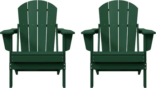 Miniatura 24 de HDPE Laguna Silla Adirondack plegable de polietileno (juego de 2), teca