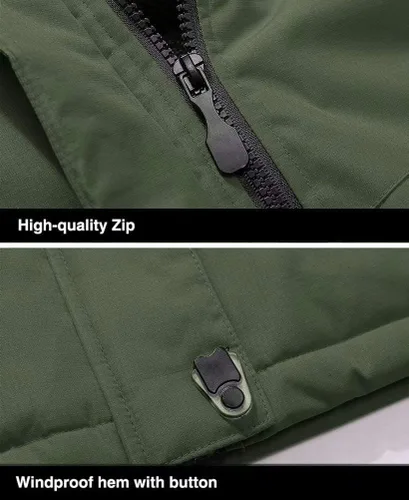 Miniatura 7 de MAGCOMSEN - Chaqueta de invierno para hombre, impermeable, abrigada, con forro polar y múltiples bolsillos