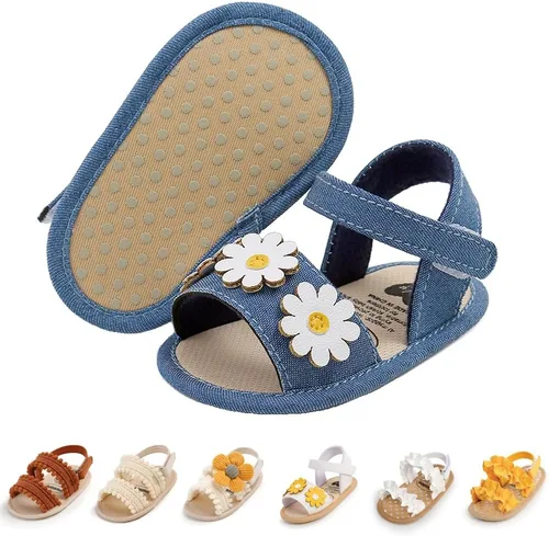 Ohwawadi Sandalias para bebés niños y niñas, suela suave, vestido de boda, zapatos planos, sandalias de playa, zapatos de cuna para recién nacidos,
