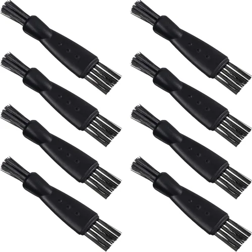 Patelai 8 piezas de cepillo de limpieza de afeitadora eléctrica pequeños cepillos para limpiar afeitadora limpiador negro de doble cara cerdas de