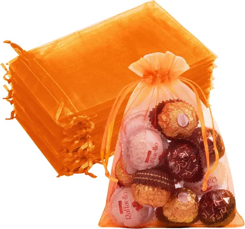 Miniatura 11 de Bolsas de organza de 3x4 pulgadas, 50 paquetes de pequeñas bolsas de regalo de malla con cordón, bolsas de muestra para fiesta, boda, baby shower