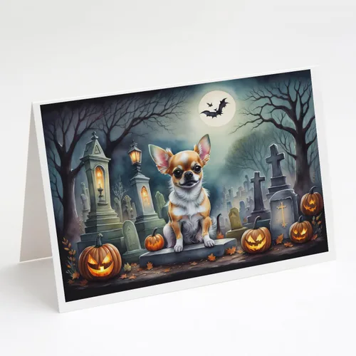 Miniatura 23 de Caroline's Treasures DAC2018GCA7P - Tarjetas de felicitación y sobres de Halloween espeluznantes de Border Collie, paquete de 8 tarjetas en blanco