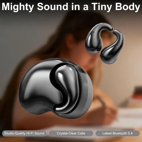 Miniatura 7 de Auriculares inalámbricos ultraplanos para orejas pequeñas, mini auriculares Bluetooth para mujeres y niñas, tiempo de reproducción 24 horas, diseño
