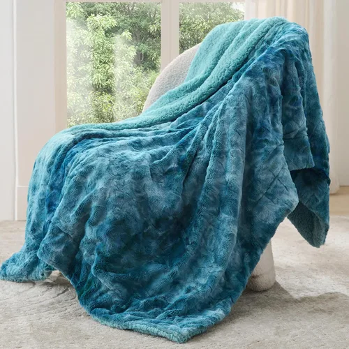 Miniatura 27 de Bedsure GentleSoft Manta Mullida de Sherpa - Manta de Forro Polar Cálida y Acogedora para Regalo de Mujer, Manta de Navidad de Felpa y Piel