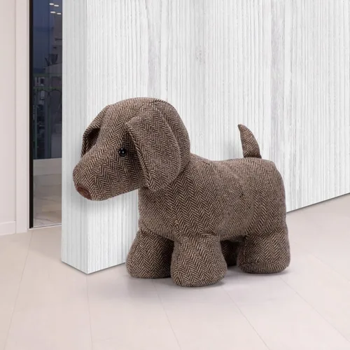 Miniatura 10 de SWISSELITE Bonito tope de puerta decorativo para el hogar y la oficina, diseño de animales compactos con tela suave Rosa alpaca